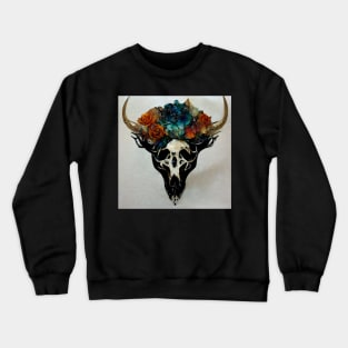 Succulent Flower Crown Desert Skull Crewneck Sweatshirt